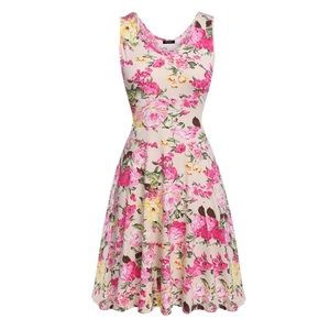 Acevog Knit Fit and Flare Tank Dress